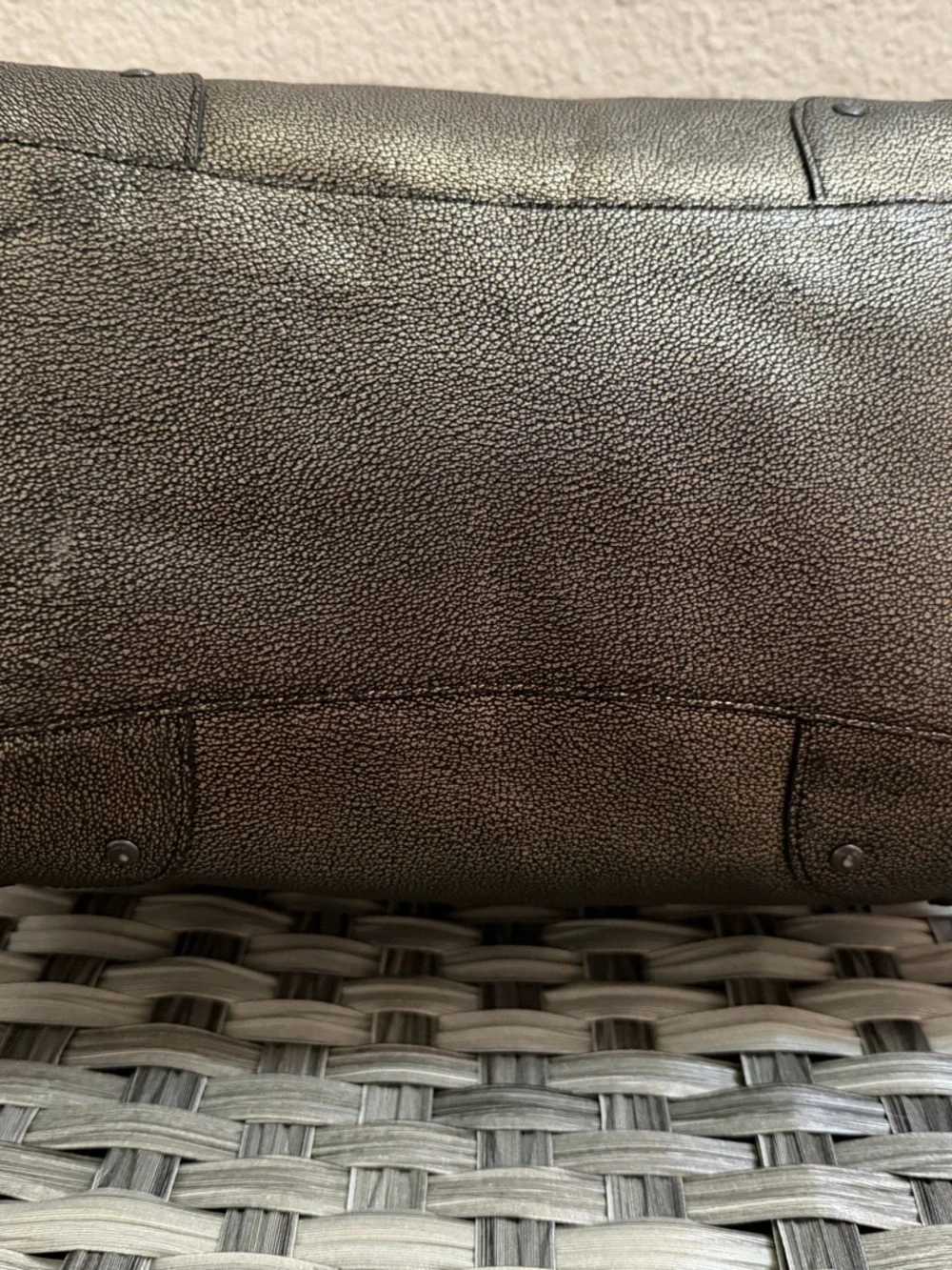 Coach Rhyder Satchel Metallic Two Tone Leather Brass Black - Style 33739 - Picture 8 of 16